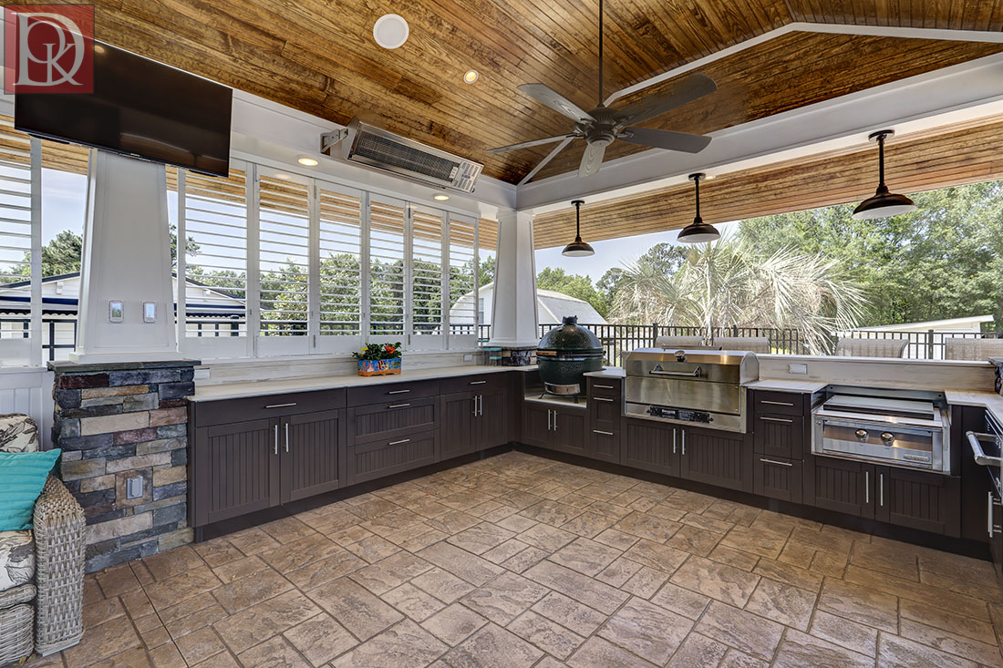 distinctive outdoor kitchen