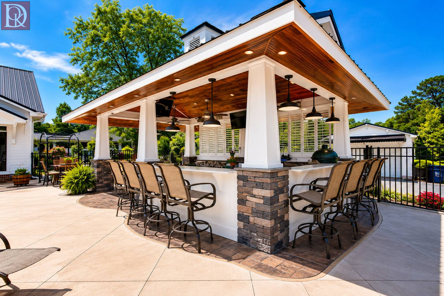 distinctive outdoor kitchen